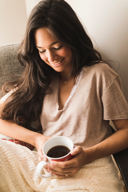 Free Photo Smiling Teenage Girl Holding Cup Of Coffee I