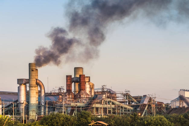 Smokestack in factory Premium Photo