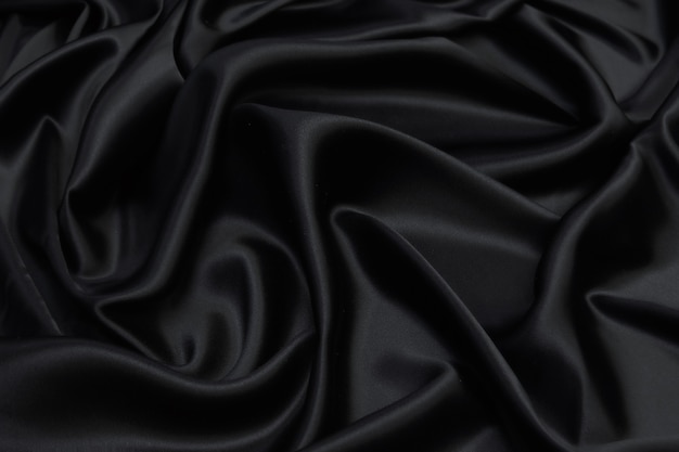 Premium Photo Smooth Elegant Black Silk Satin Fabric Texture