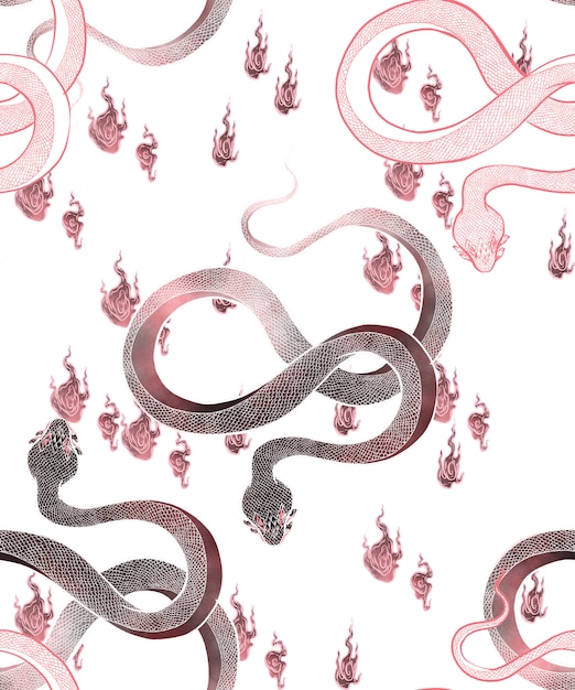 ヘビのシームレスパターン プレミアム写真
