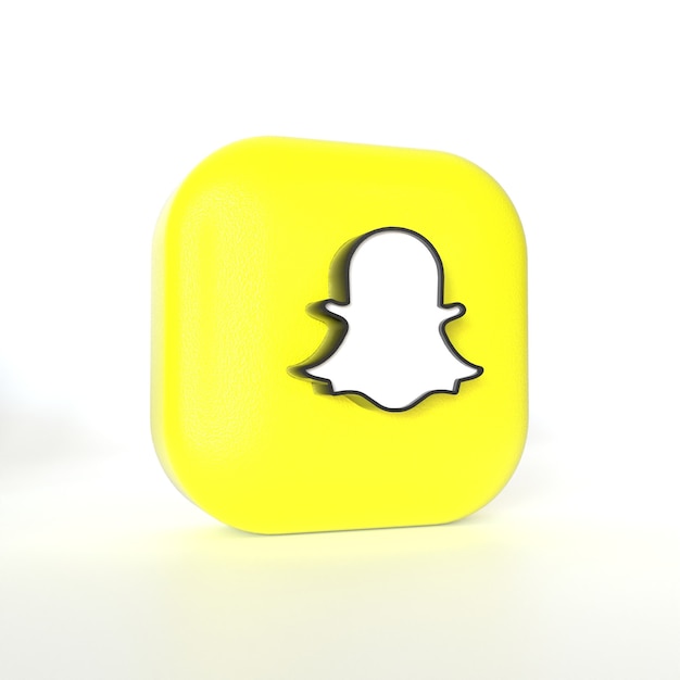 Premium Photo | Snapchat application logo with 3d rendering