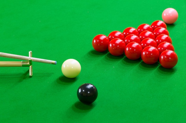 Premium Photo | Snooker balls on the snooker table.