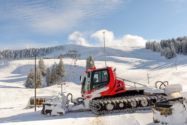 Premium Photo | Snowcat machine for snow removal