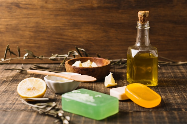 free-photo-soap-bars-with-ingredients-in-sunlight