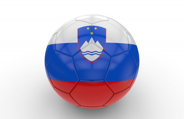 Premium Photo | Soccer ball with slovenia flag