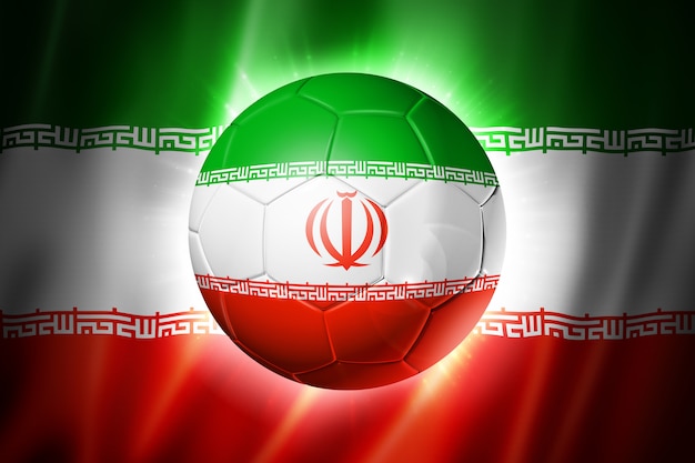 Soccer football ball with iran flag Premium Photo