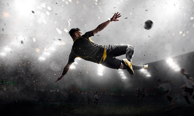 Premium Photo | Soccer player in attack