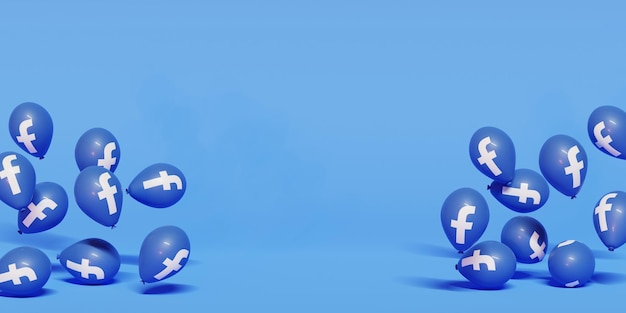 Premium Photo | Social media background with floating facebook balloon ...