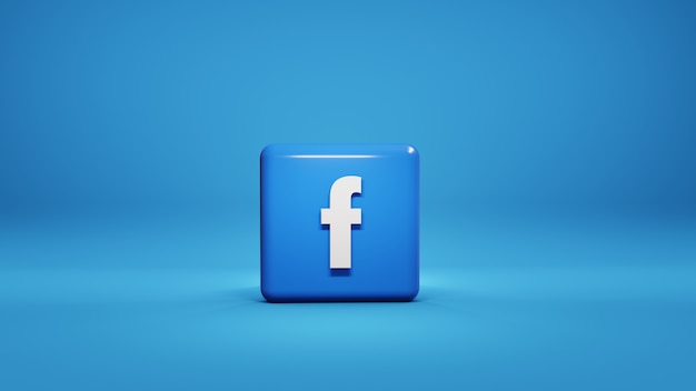 ソーシャルメディアfacebookロゴ3dイラスト プレミアム写真