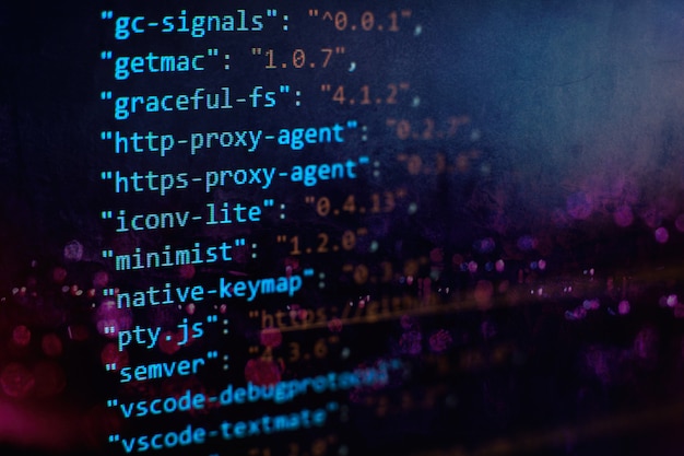 Premium Photo | Software developer programming code. abstract computer ...