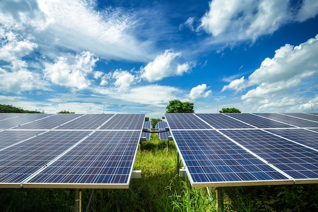 Premium Photo | Solar panel on blue sky