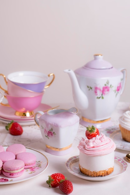 Free Photo | Sophisticated assortment of tea party elements