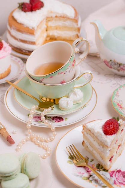 Premium Photo | Sophisticated tea party composition