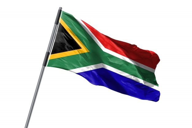 Premium Photo | South africa flag waving against white background stock ...