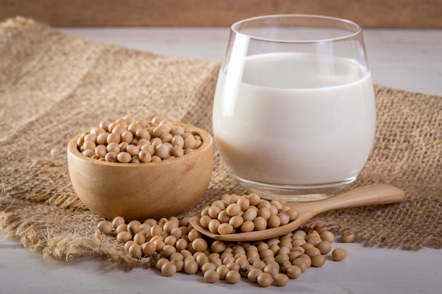 Premium Photo | Soybeans and soy milk