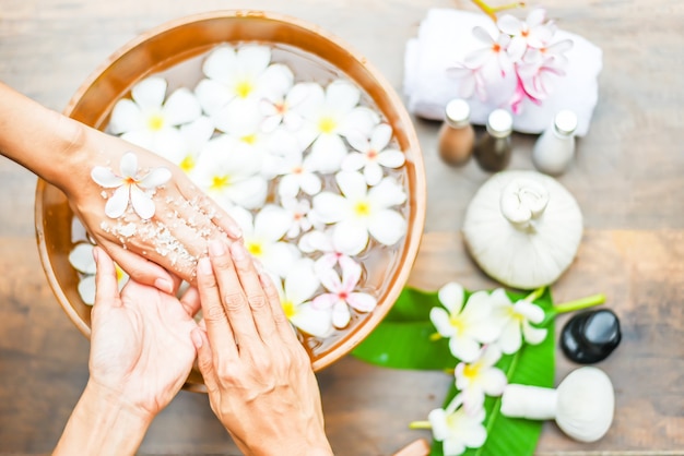 Premium Photo | Spa treatment and product for hand spa