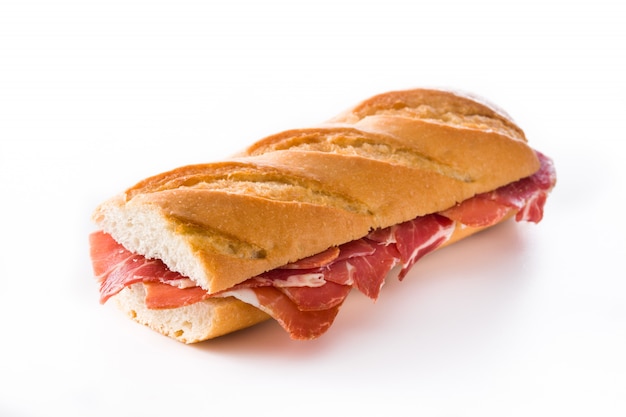 Premium Photo | Spanish serrano ham sandwich isolated