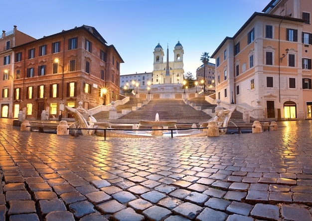 Premium Photo Spanish Steps And A Fountain On Piazza Di Spagna In Rome Italy