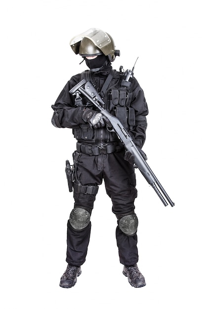 Premium Photo | Spec ops soldier with shotgun