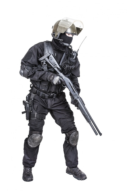 Premium Photo | Spec ops soldier with shotgun