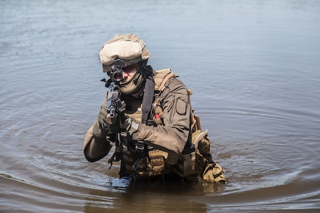 Premium Photo | Special forces in the water