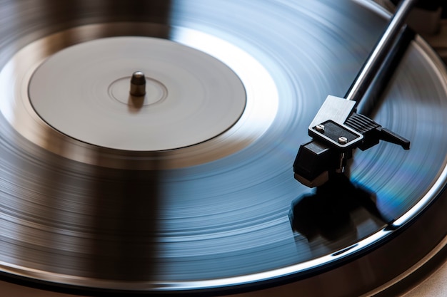 Premium Photo | Spinning record on turntable