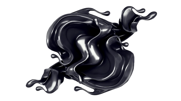 Premium Photo | Splash of black liquid illustration