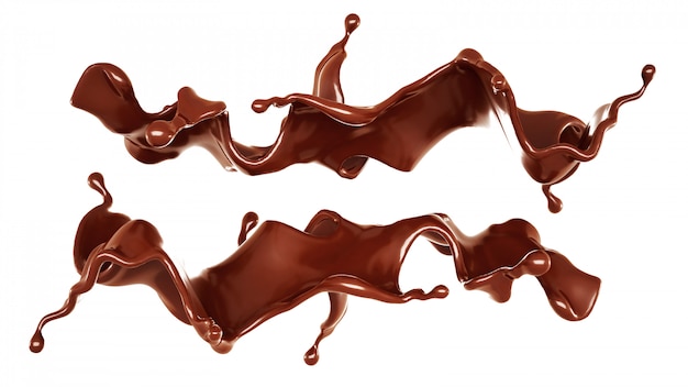 Premium Photo | A splash of chocolate. 3d rendering.