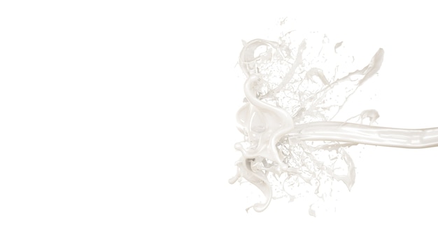  A splash of milk. 3d illustration, 3d rendering.