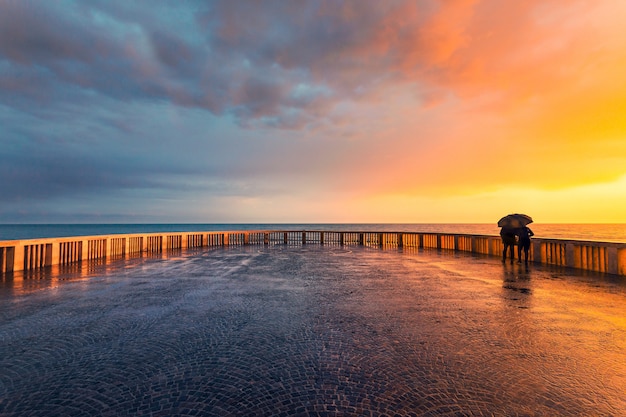 Premium Photo | Splendid sunset while it is still raining