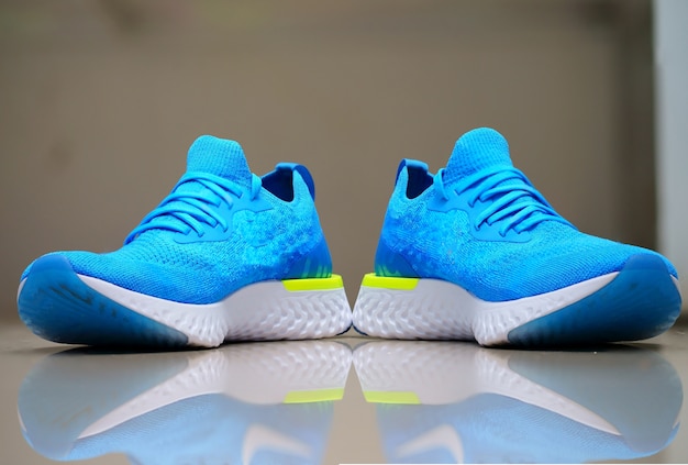 Sport or running shoes in display on blur background | Premium Photo