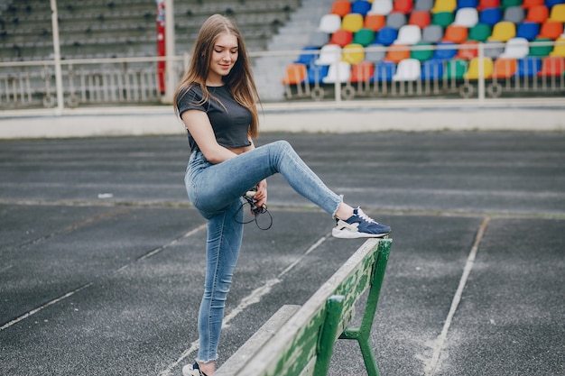 sports girl jeans