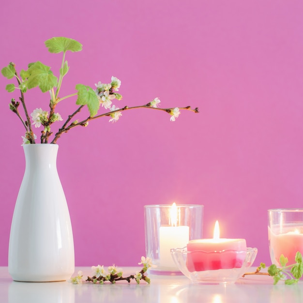 Flowers And Candles Images / Floating Candle And Flowers Stock Photo