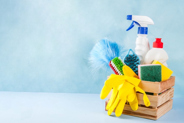 Premium Photo | Spring cleaning concept with supplies, house cleaning ...