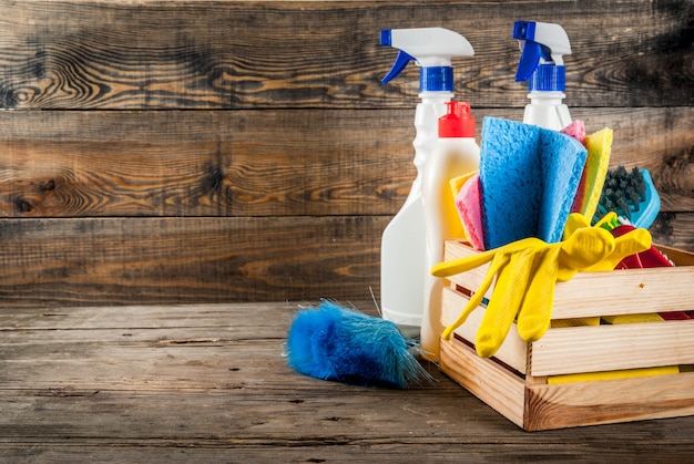 Cleaning Tips For The Bathroom spring-cleaning-concept-with-supplies-house-cleaning-products-pile-household-chore-concept-rustic-garden-wooden-background-copy-space_136595-10266