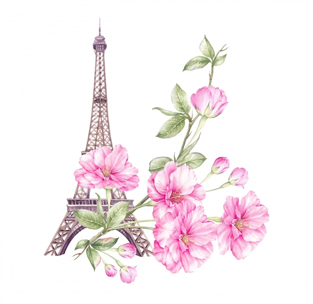 Spring paris illustration. Photo | Premium Download