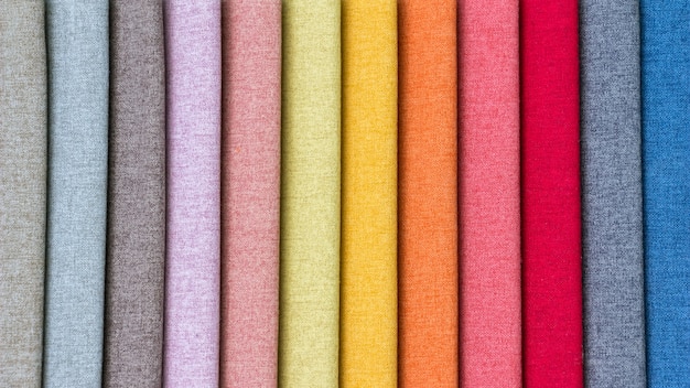 A stack of colorful fabric. | Premium Photo