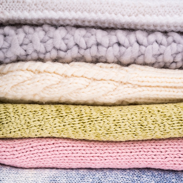 Free Photo | Stack of crocheted wool clothes