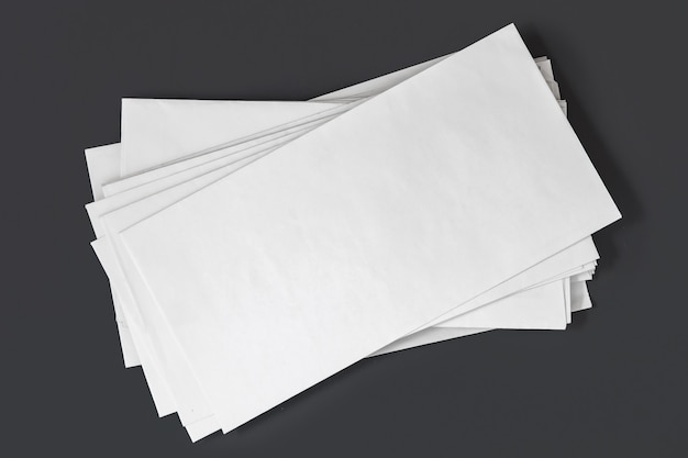 Download Stack of white envelopes mockup template | Premium Photo
