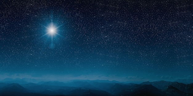 Premium Photo | The star shines over the manger of christmas of jesus ...