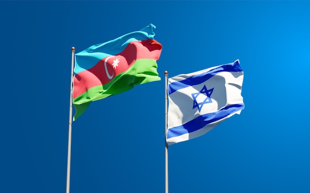 Premium Photo  State flags of israel and azerbaijan together on 