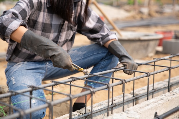 Steel bar on site of construction | Free Photo