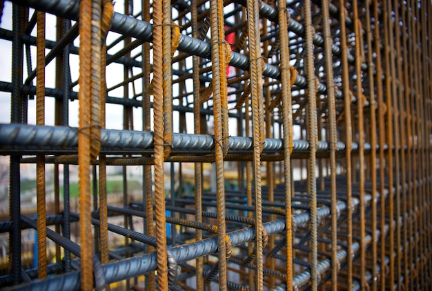 Steel bars of a building under construction Free Photo