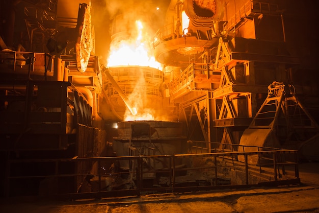 Premium Photo | Steel production in electric furnaces