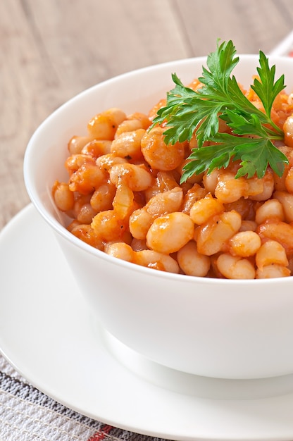 Stewed White Beans In Tomato Sauce Free Photo