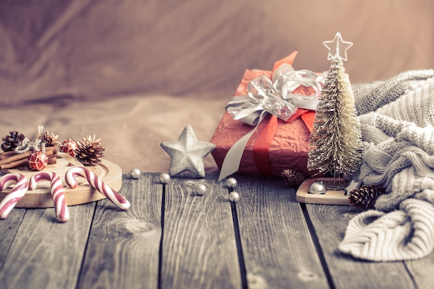 Still life christmas festive background at home | Free Photo