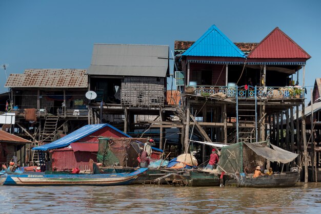 Stilt Houses On Tonle Sap Lake, Kampong Phluk, Siem Reap, Cambodia 