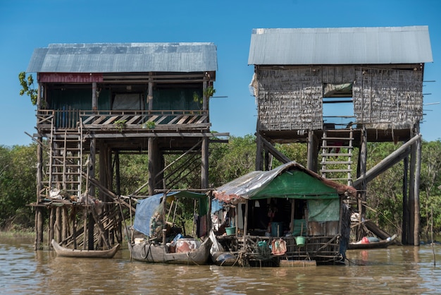 Premium Photo | Stilt houses on tonle sap lake, kampong phluk, siem ...