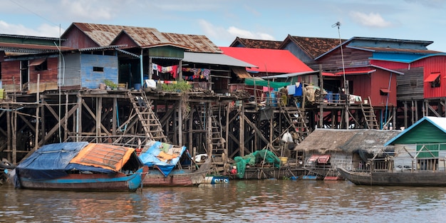 Premium Photo | Stilt houses on tonle sap lake, kampong phluk, siem ...