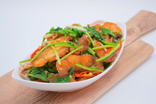 Premium Photo Stir Fried Sea Bass With Celery